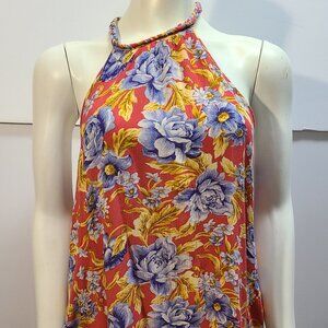 Halter floral tunic dress, suntop with pockets American Eagle size medium